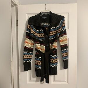 Belted cardigan sweater